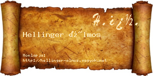 Hellinger Álmos névjegykártya