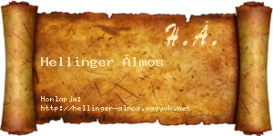 Hellinger Álmos névjegykártya
